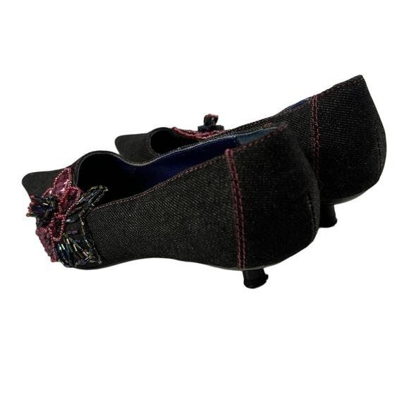 Y2k kitten heels Steve Madden point toe beaded sz 6 - Picture 6 of 7